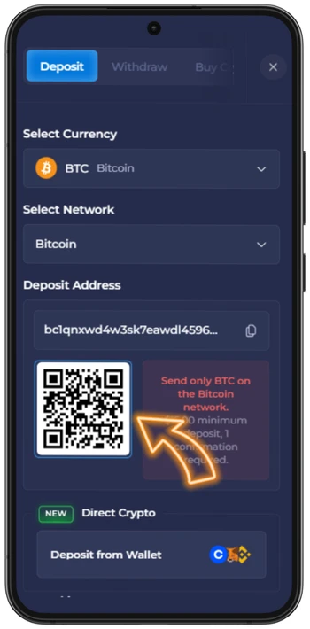 Rainbet deposit button