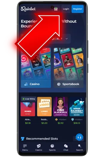 Rainbet Login button
