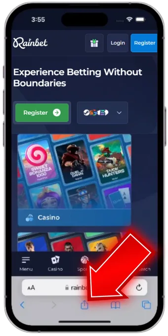 Rainbet share button