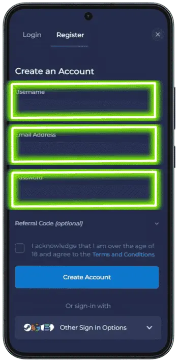 RainBet NZ Enter your account details