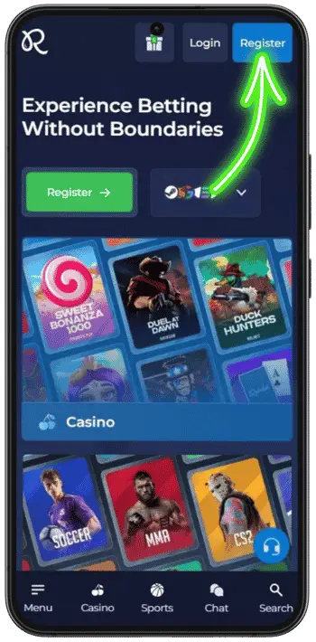RainBet NZ Tap Register